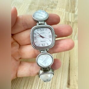 Rare Ecclissi ladies mother of pearl sterling silver case watch NEW BATRERY